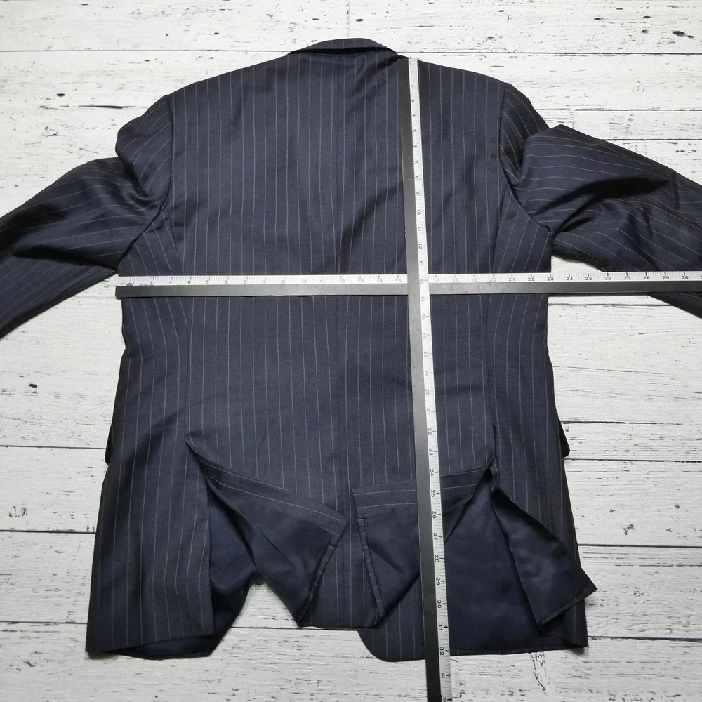 Hickey Freeman Suit Jacket Mens 44 Blue Loro Piana Wool Tasmanian Super 130s